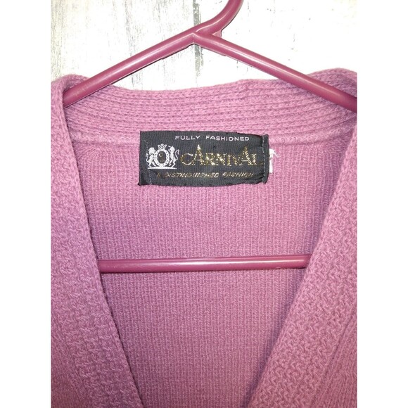Carnival Women’s XL Pink Lambswool Cardigan Sweater Cottagecore  Floral - Picture 4 of 7